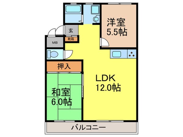 千里小川ハイツＡ棟の物件間取画像